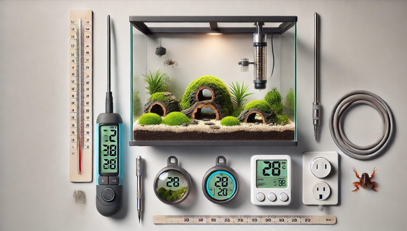 温度計・湿度計・サーモスタットと三種類のシェルターで予防するレオパ飼育環境の見直しイメージ